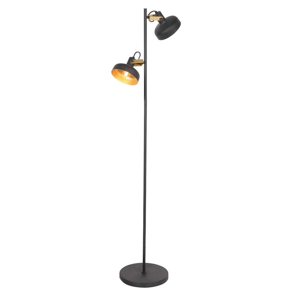 Stehlampe Prato schwarz mit gold Steinhauer 8712746176407