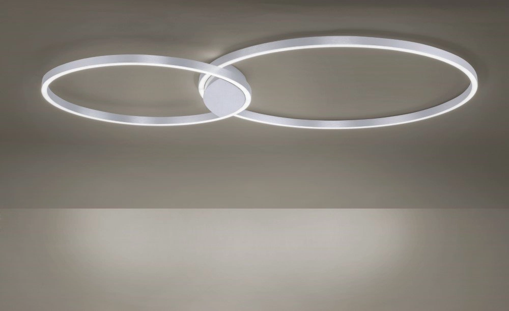 Deckenleuchte Q-Kate 2-Ring 124cm grau Paul Neuhaus 4012248333556