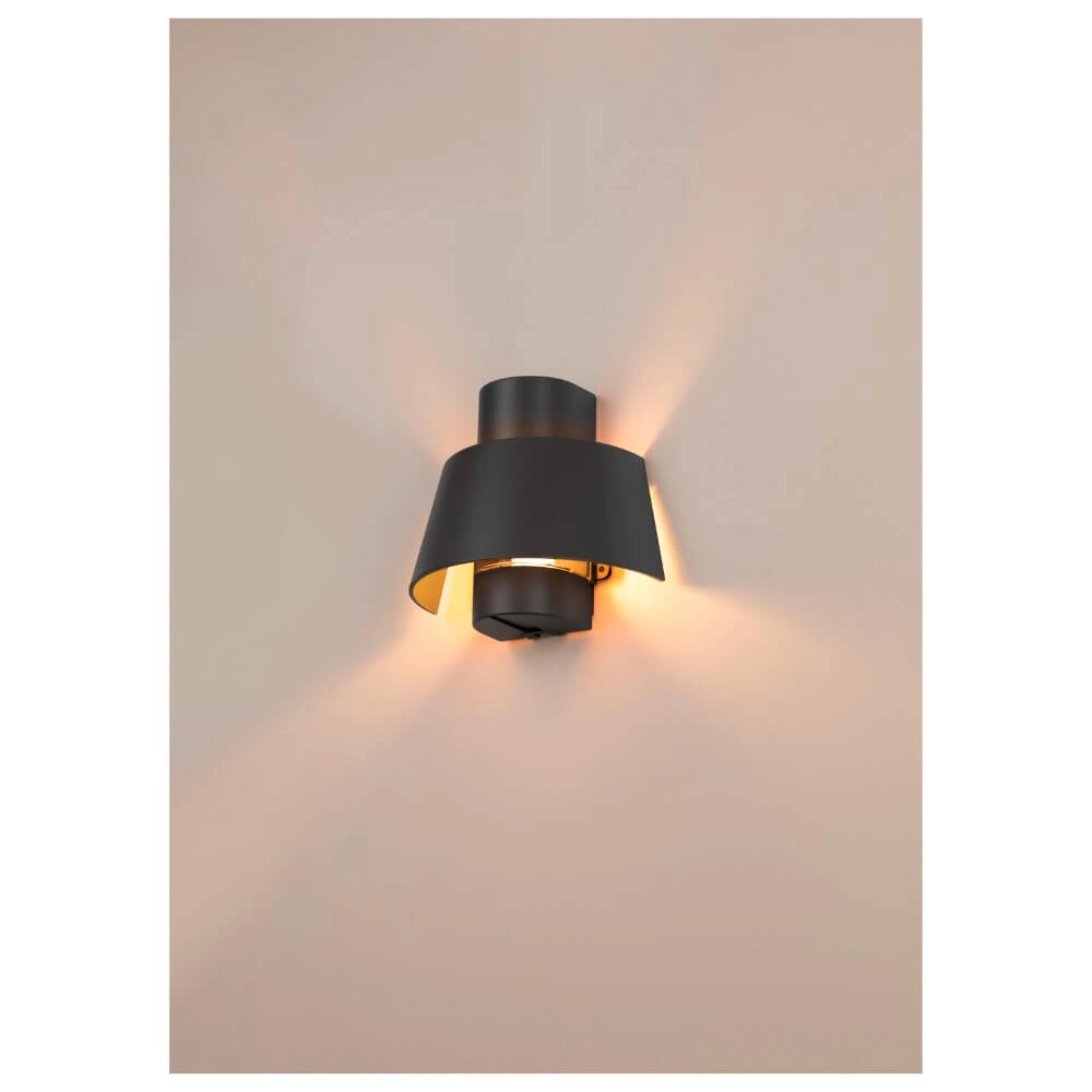 Schwarze Wandlampe Photoni 1x E27 SLV 4024163280969