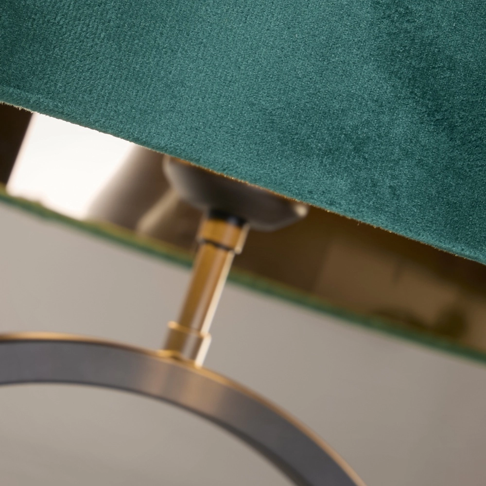 Tischlampe Elegant Schwarz mit smaragdgrüner Kapuze Searchlight 5053423305462