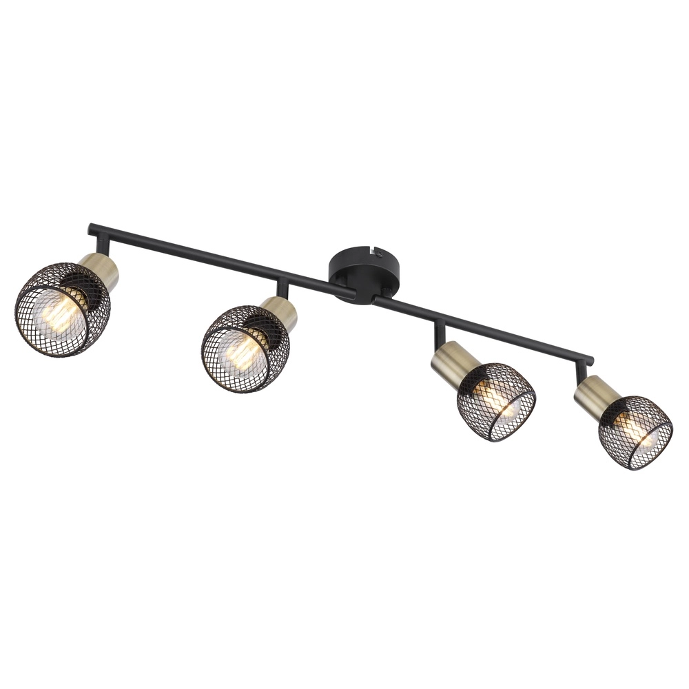 Deckenlampe Fiastra 4-helliges Schwarz mit Mesh