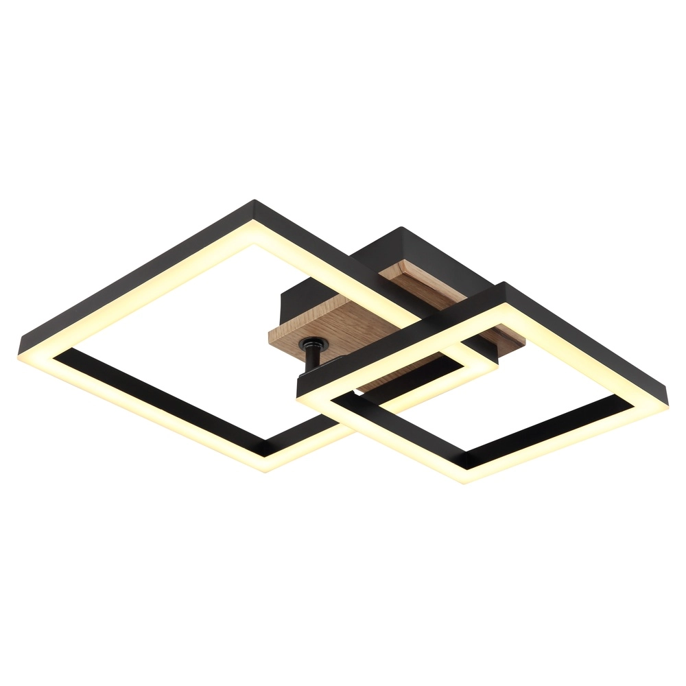 Deckenlampe Bard Schwarz mit Holz