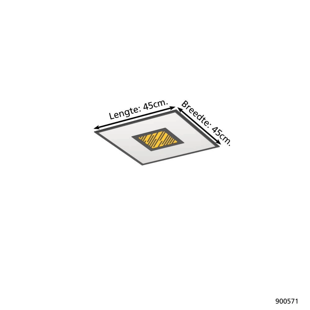 Schwarze LED-Deckenleuchte Bordonara 45x45 Eglo 9008606244720