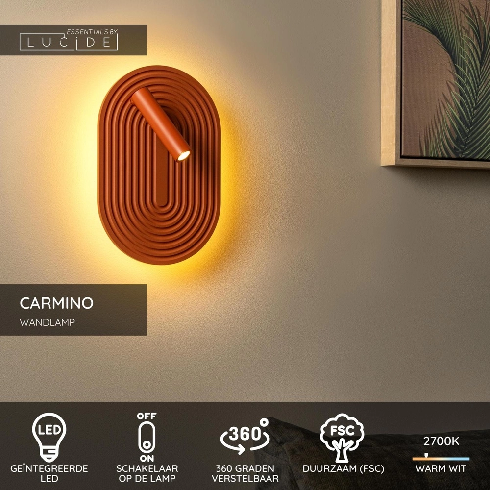 Design-Wandlampe Carmino Terrakotta Lucide 5411212771599