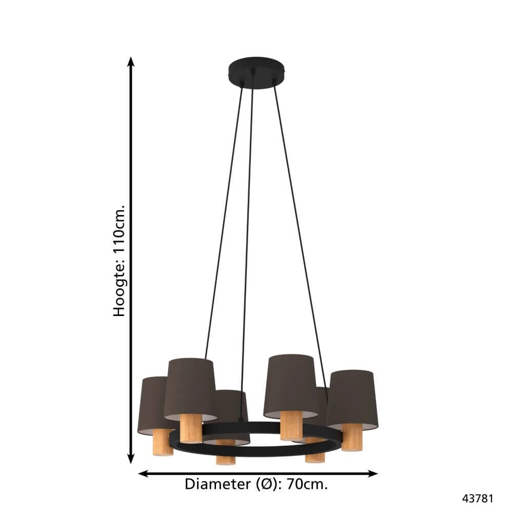 Hängelampe Edale Ø 70cm - mit braunen Farbtönen Eglo 9002759437817