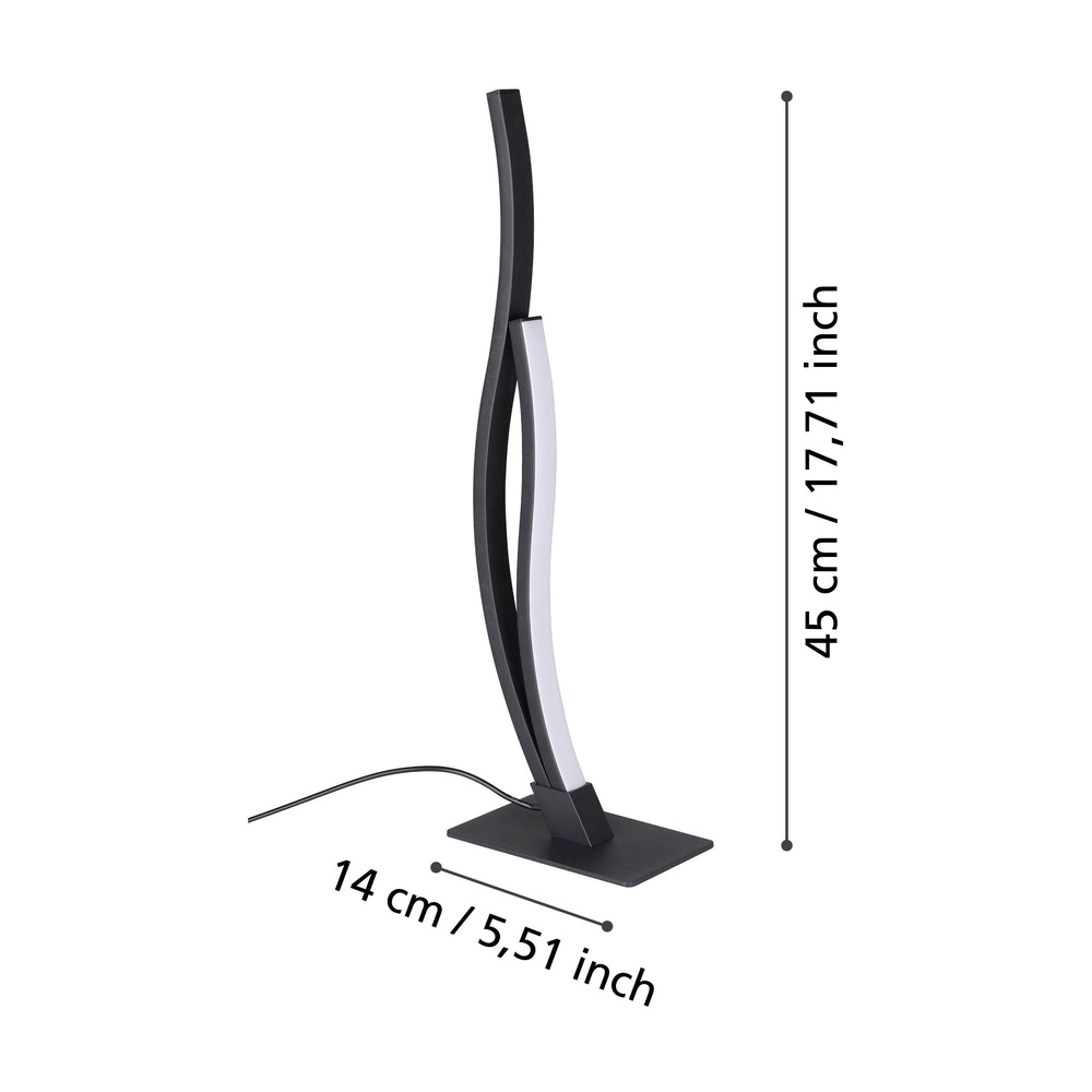 Schicke LED-Tischlampe Grisolia 45,5 cm – Schwarz Eglo 9008606316199