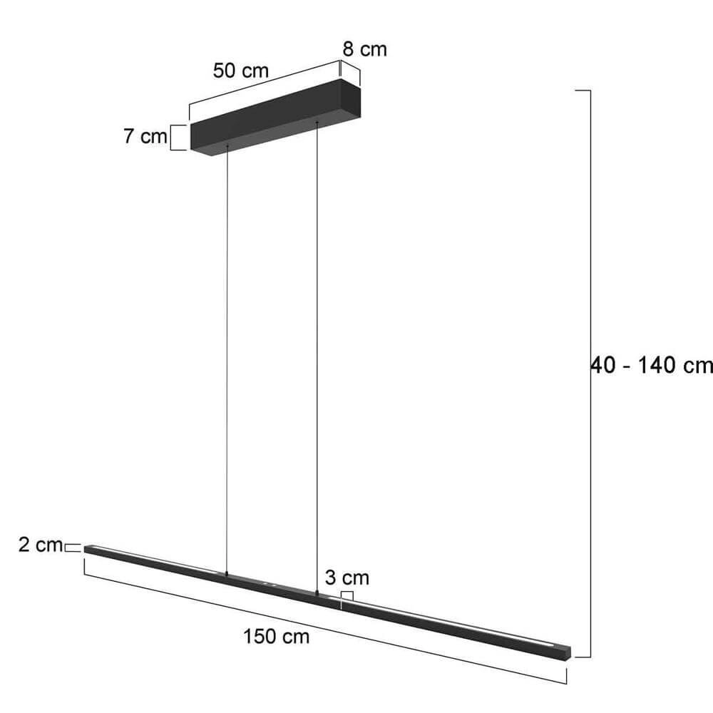 Design-Pendelleuchte Bande 150cm schwarz Steinhauer 8712746175837
