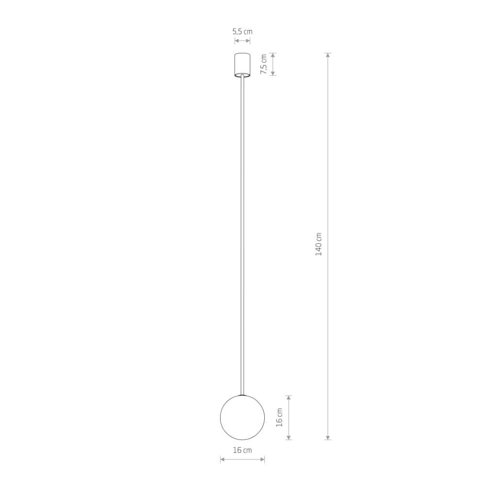 Deckenleuchte aus Glas Kier L schwarz - 140cm Lyora 5903139103107