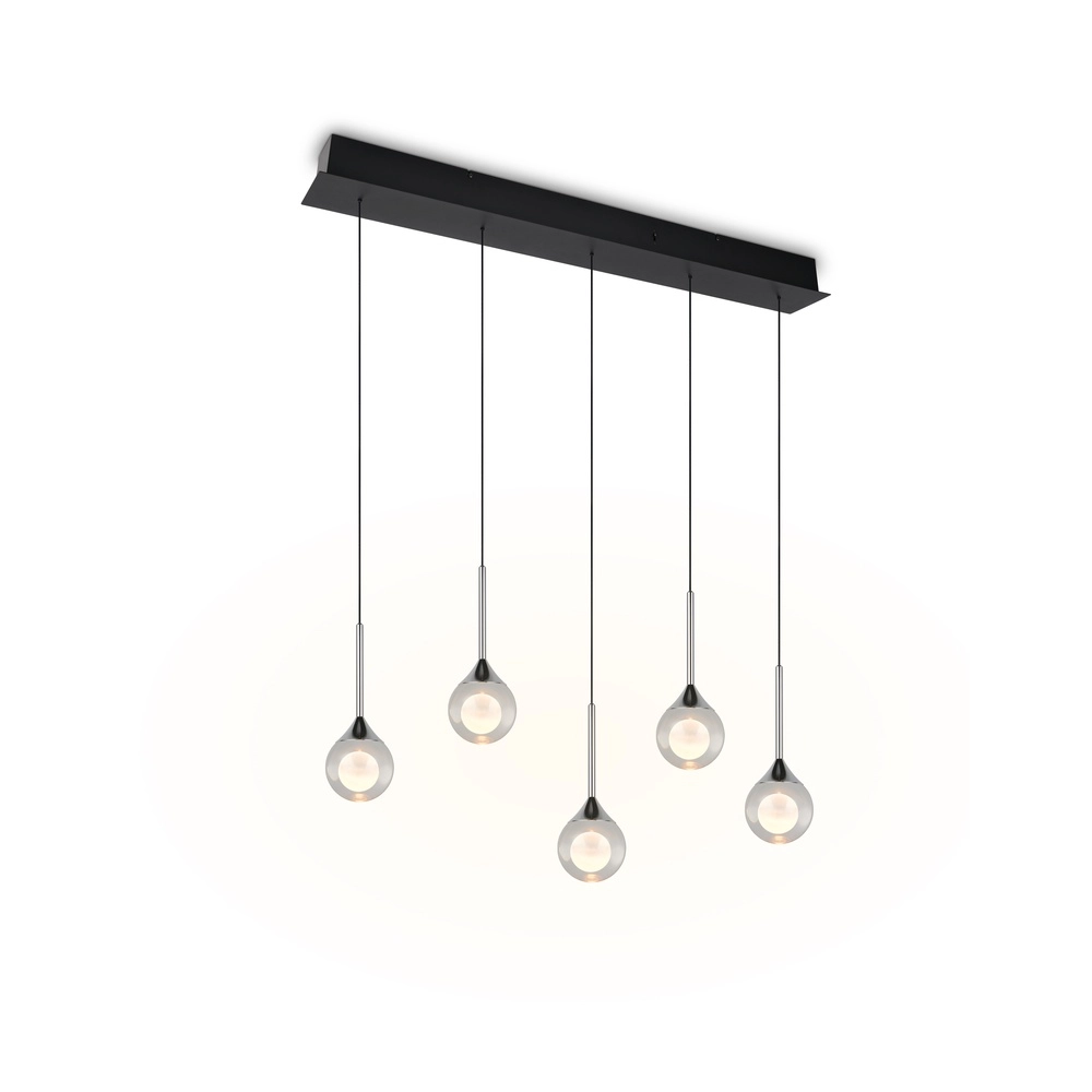 Moderne Pendellampe Calista 5-Licht Chrom-Gerade