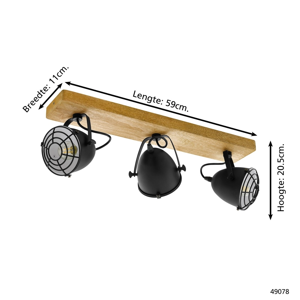 Deckenlampe Gatebeck Holz 3-Licht Eglo 9002759490782