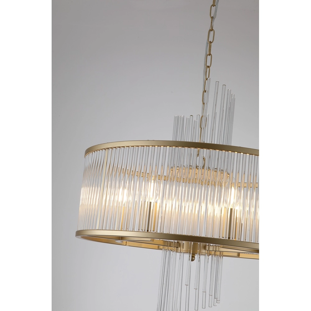 Pendelleuchte Lara gold mit Klarglas Ø 55cm Searchlight 5053423301457