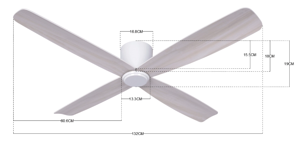 Skandinavischer Deckenventilator Airfusion Fraser Ø 132cm Beacon 9333509107965