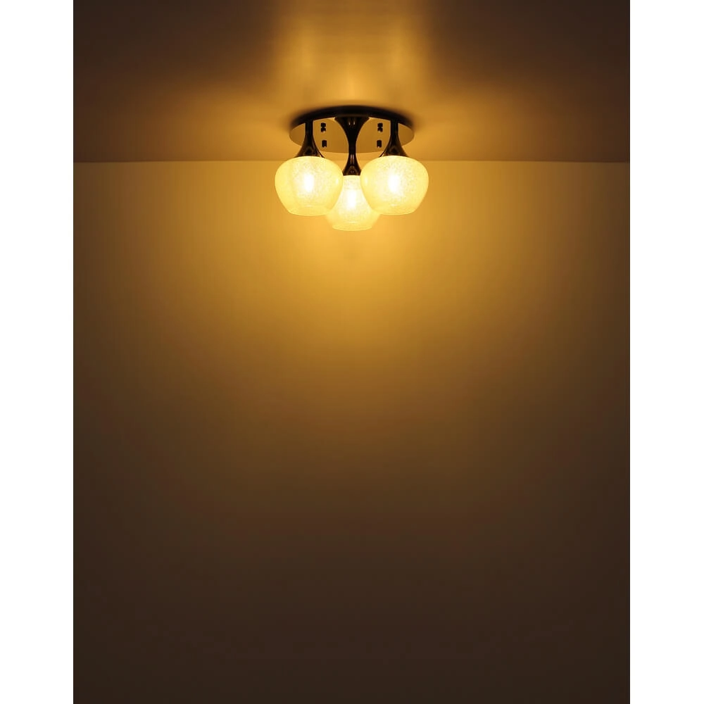 Anthrazit Deckenleuchte Maxy mit weißem Glas 3-flammig Ø 45cm Globo 9007371447183