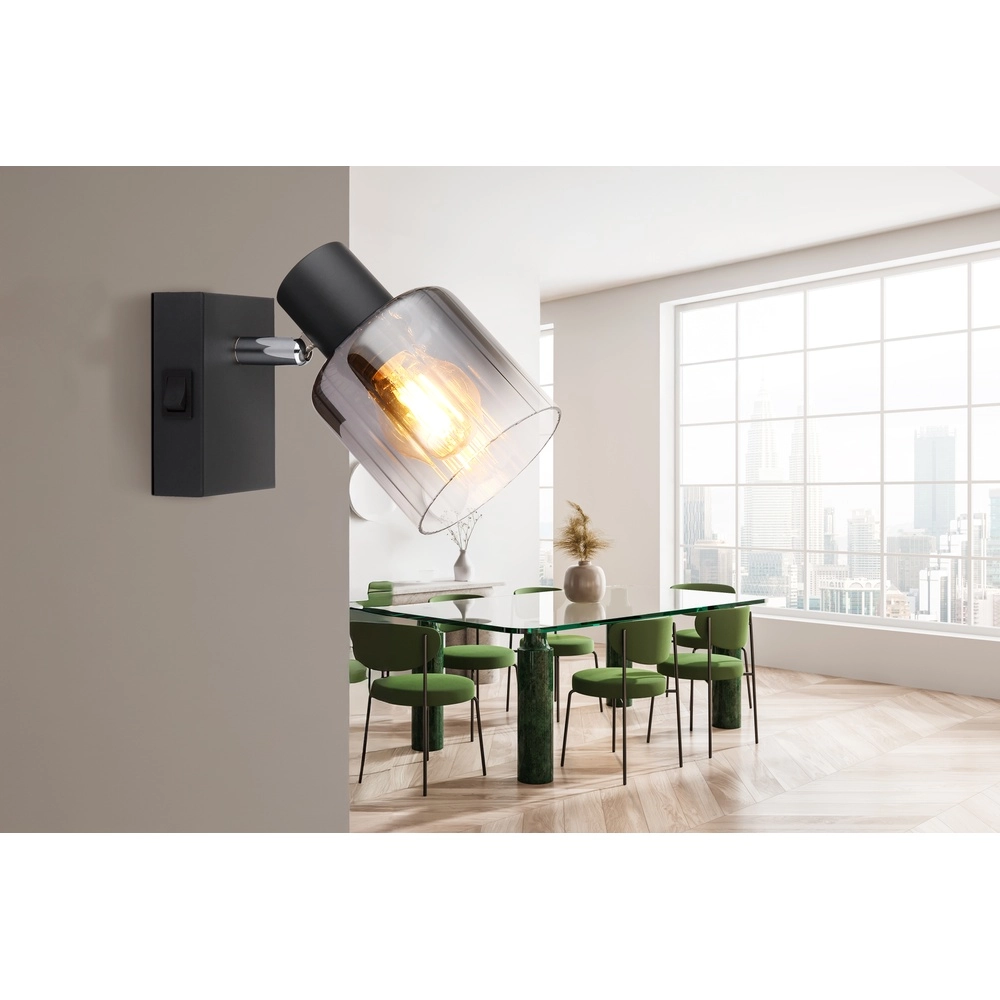 Schwarze Wandlampe Jack Schwarz Globo 9007371513833
