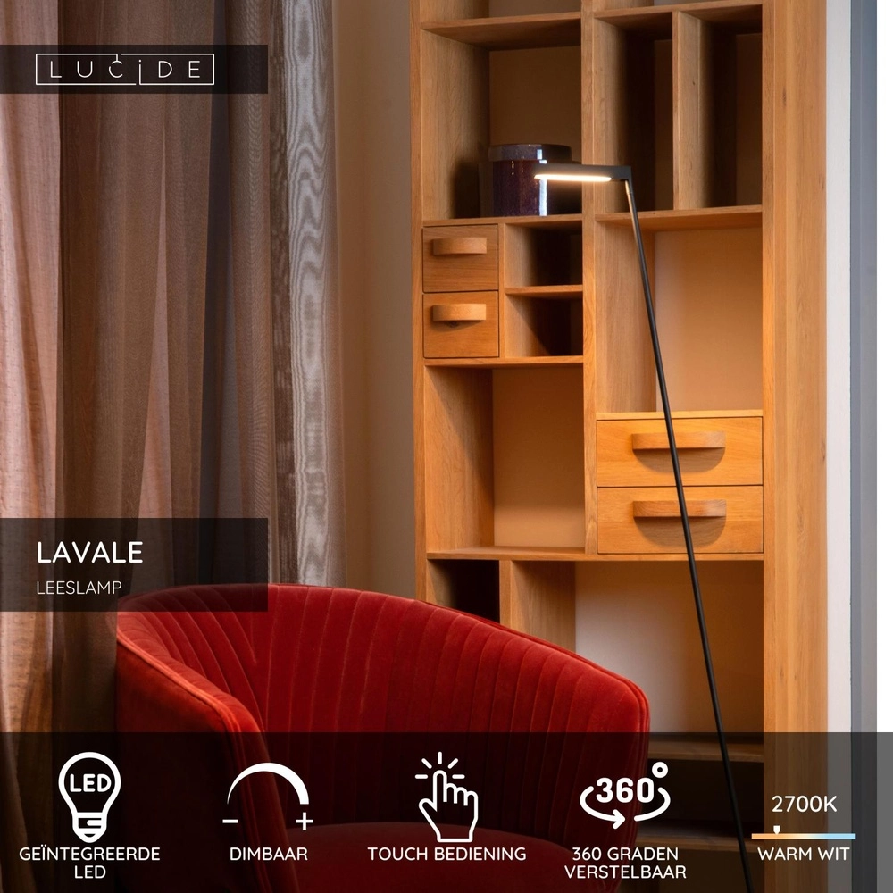 Design-Leselampe Lavale Schwarz Lucide 5411212441652