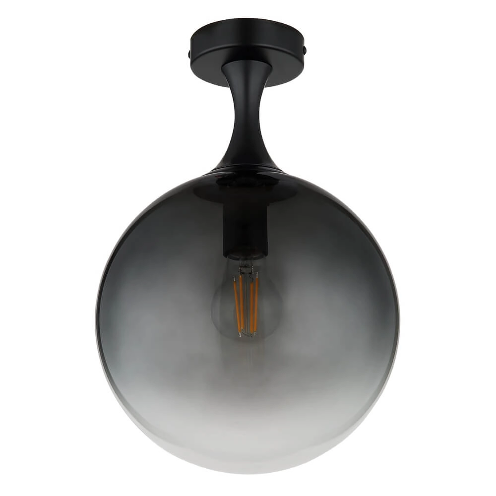Schwarze Deckenleuchte Dalton Kugel Rauchglas Ø 25cm Globo 9007371471218