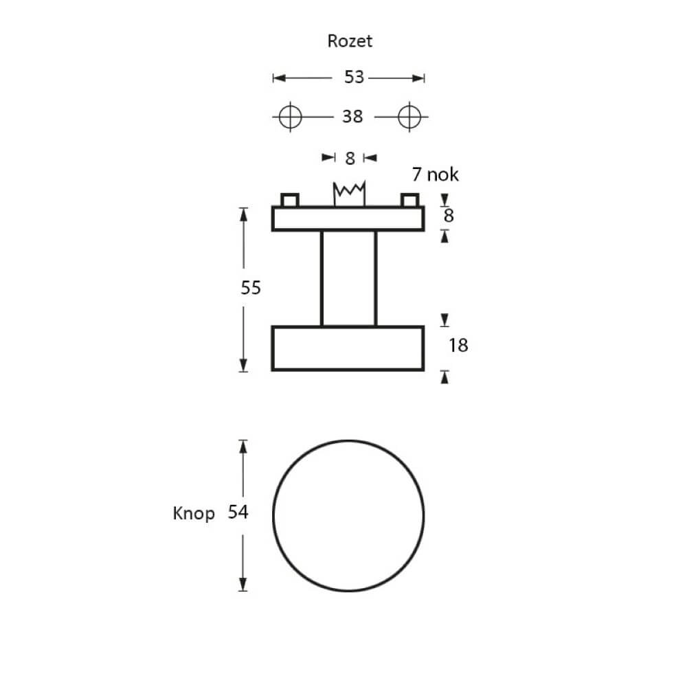 Runder Türknauf Castor Eng Intersteel 8714186132319