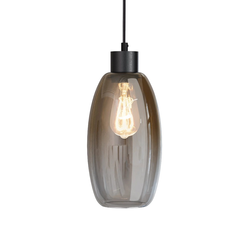 Glas-Pendellampe Olive Ø 15cm – schwarz Masterlight 8718121393773