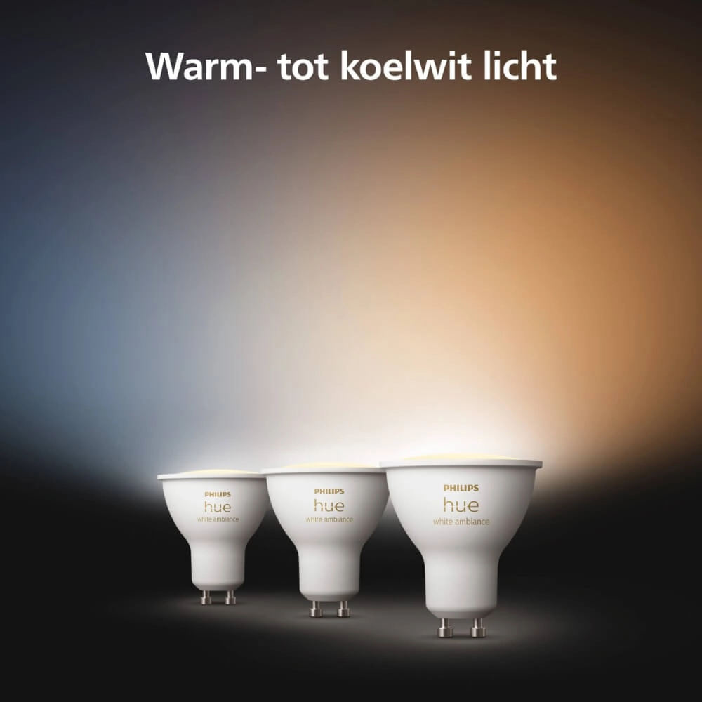 Lichtquelle Hue GU10 - 4,2W - White Ambiance 3er-Set Philips 8720169230095