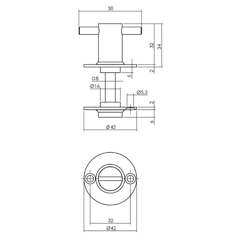 Verschluss der Toilette Tira runde Rosette Edelstahl Intersteel 8714186106464
