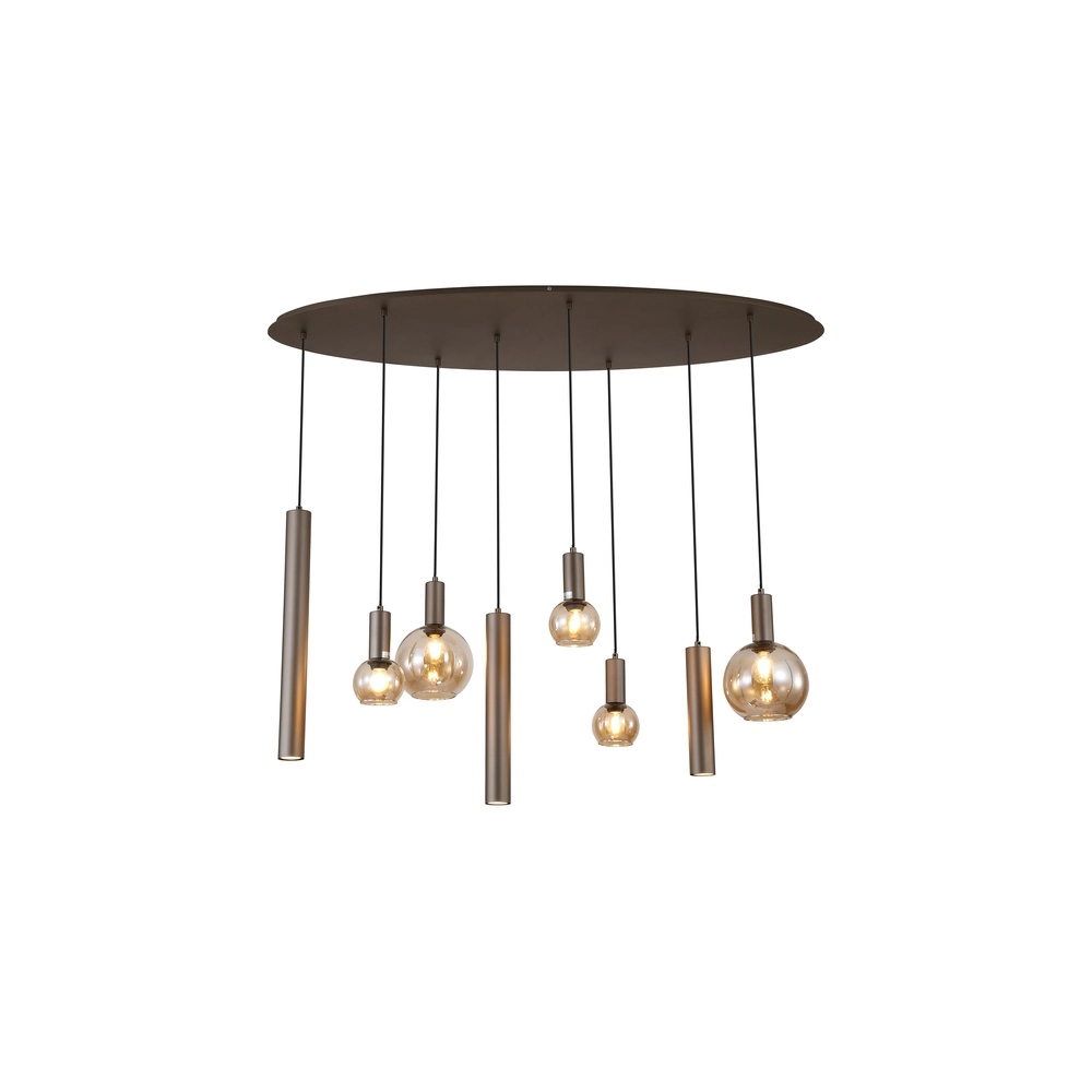 Design-Pendelleuchte Lyon Braunes Glas Searchlight 5053423296371