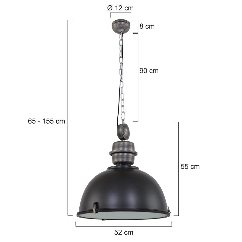 Pendelleuchte Bikkel XXL Industrielles schwarz mit Nickel Steinhauer 8712746106732