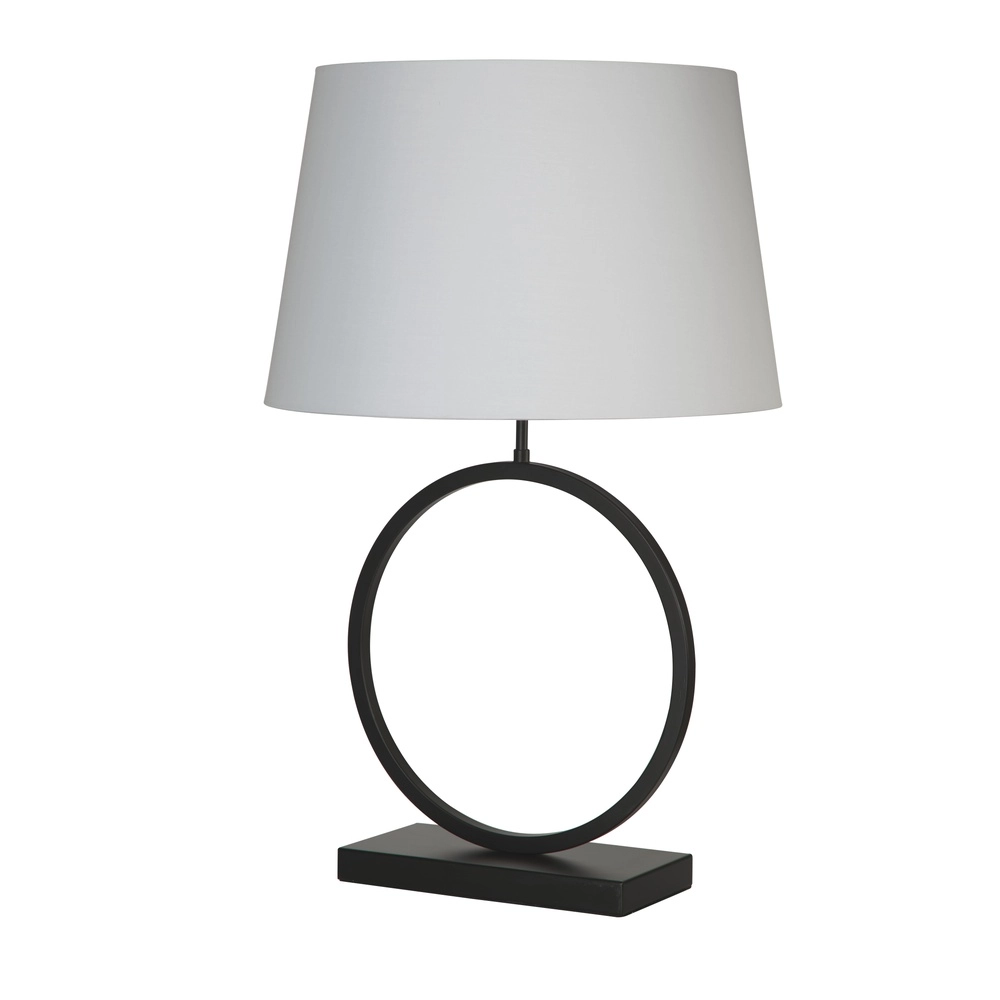 Tischlampe Elegant schwarz mit weißer Kapuze