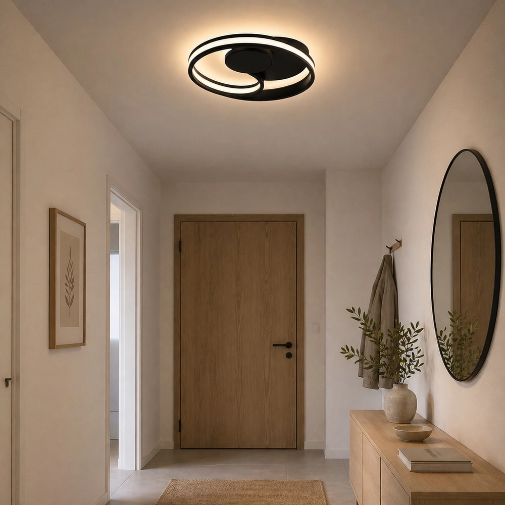 Schwarze Deckenlampe Revola Design Ø 40cm Brilliant 4004353477485