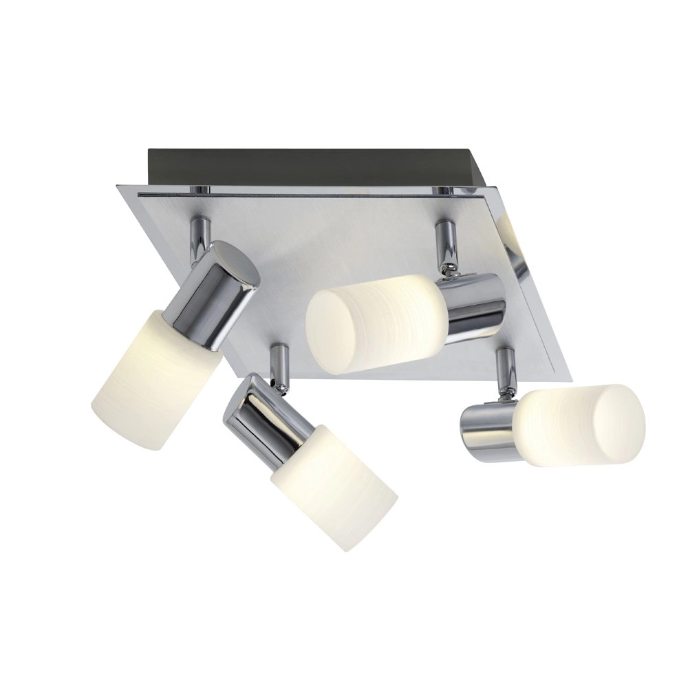 LED-Deckenstrahler Series 8214 Square 4-Licht-Metallgrau mit chrom