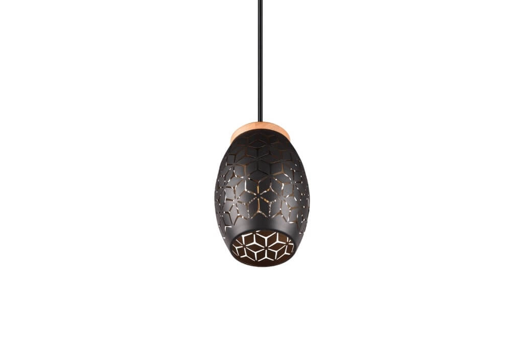 Schwarzgoldene Hängelampe Bidar Design
