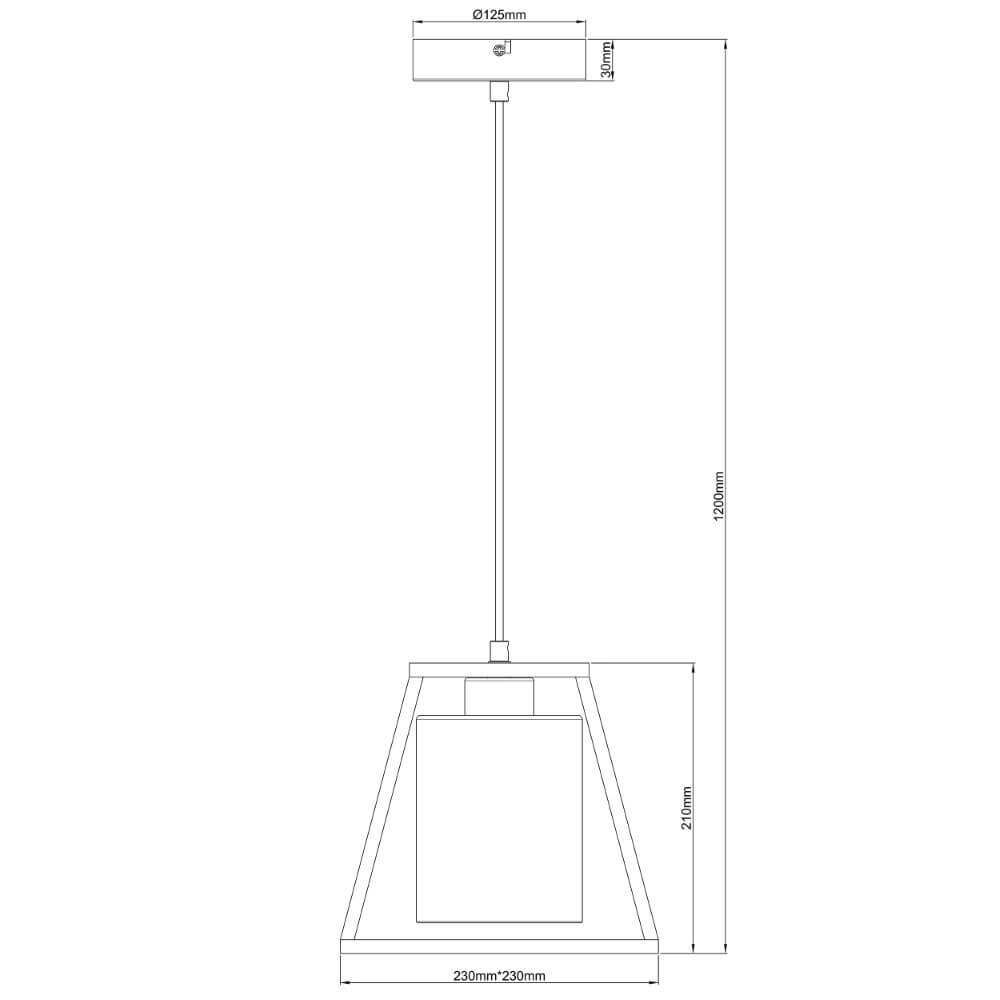 Hängelampe aus Holz Giseh Pyramide 23 x 23 cm Brilliant 4004353428470