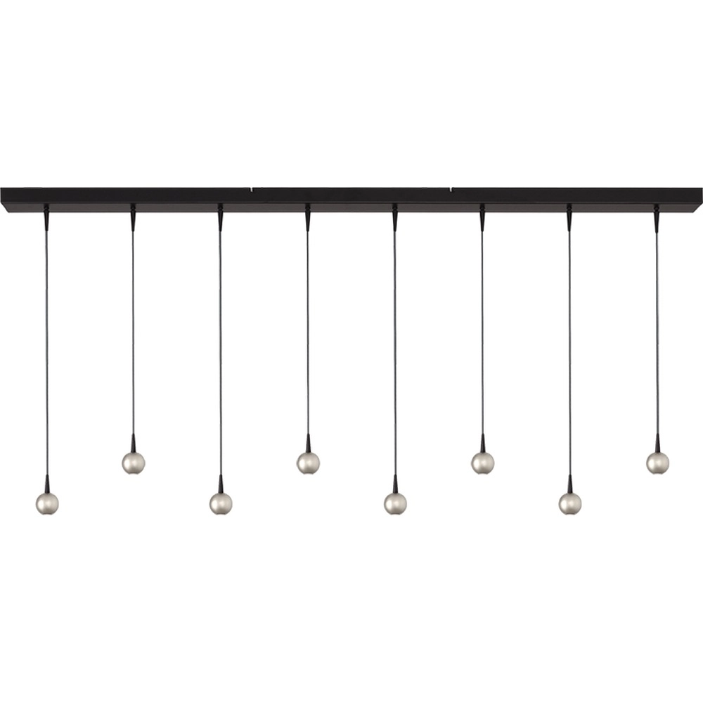 8-Licht Pendellampe Talana schwarz mit Nickel Ø6cm DTW