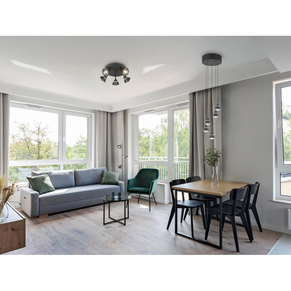 Design-Pendelleuchte Romeo 5-flammig schwarz Trio 4017807667806