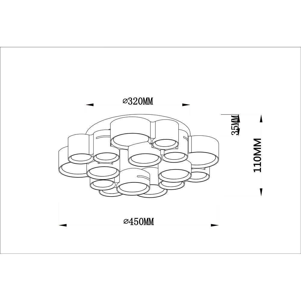 Design-Deckenlampe Darla Schwarz Globo 9007371589463