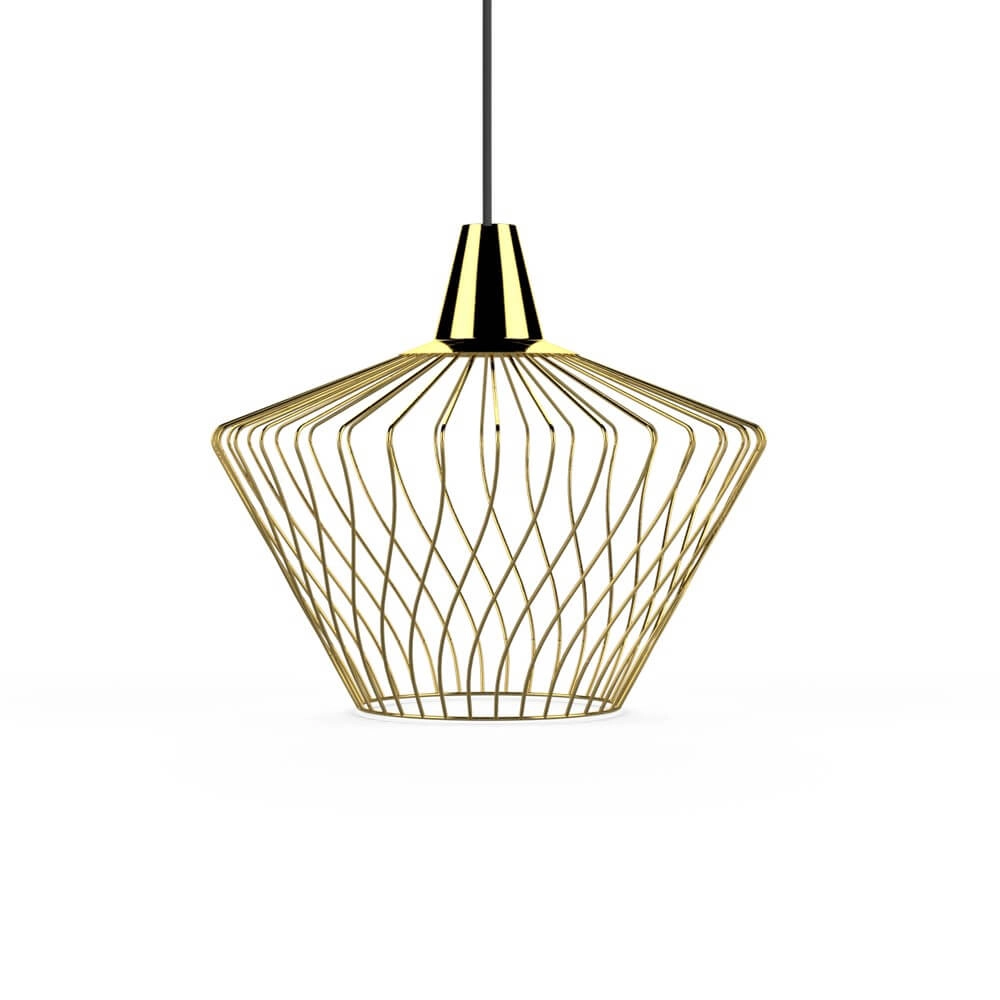 Drahtlampe Ø 38cm Wave Gold