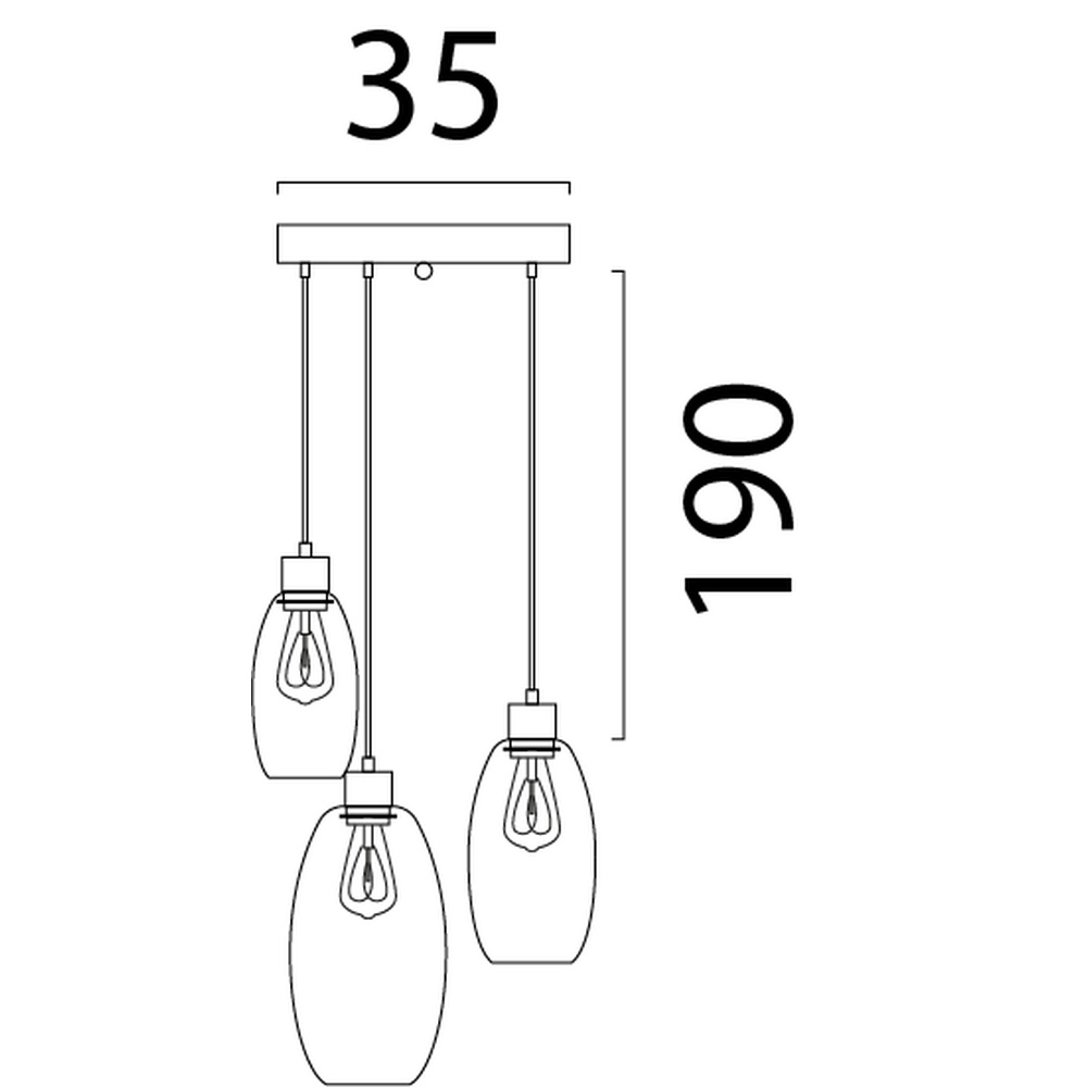 Vide Pendellampe Olive mit 3 Gläsern – Sand – Ø35 cm Masterlight 8718121394046