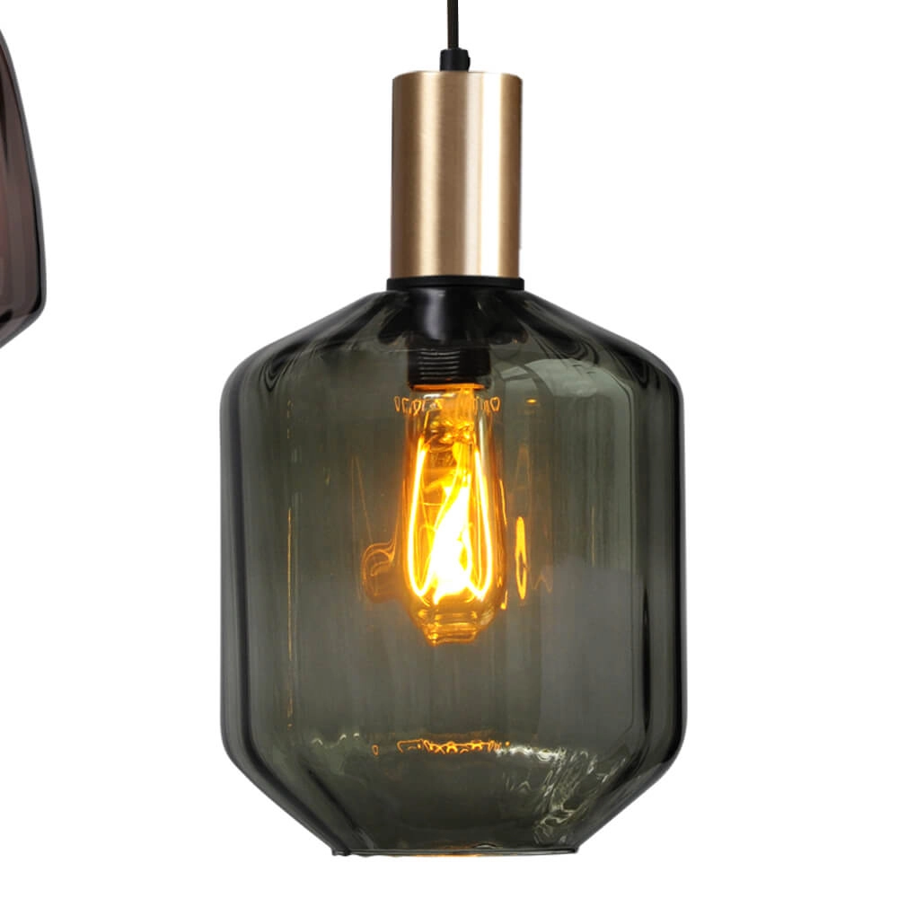 5-flammige Loft-Hängelampe - Gold - Porto mit verschiedenen Gläsern Masterlight 8718121271255