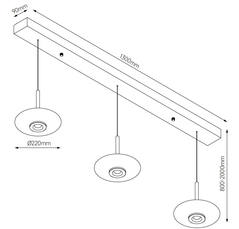 LED-Iesszimmer-Pendellicht Madison Champagner Artdelight 8720701103795