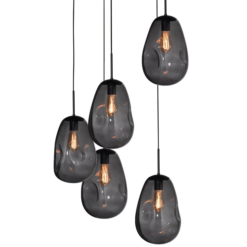 Vide-Hängelampe Lava 5x Rauchglas Ø 22,5cm Masterlight 8718121286563