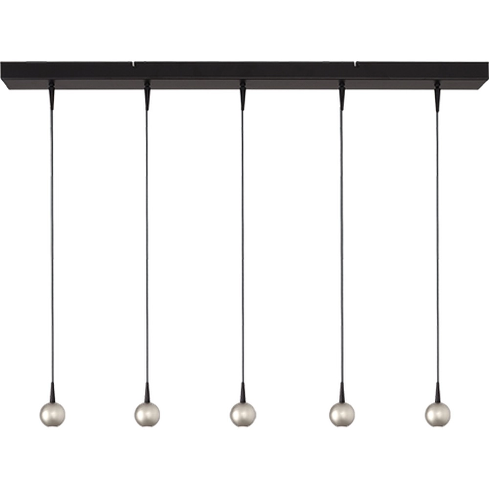 5-Licht Pendellampe Talana schwarz mit Nickel Ø6cm DTW