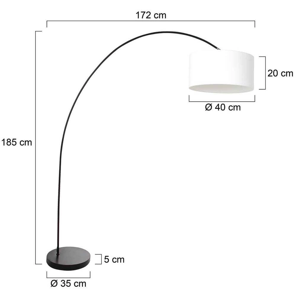 Bogenlampe Solva schwarz mit weißer Kapuze Steinhauer 8712746174717