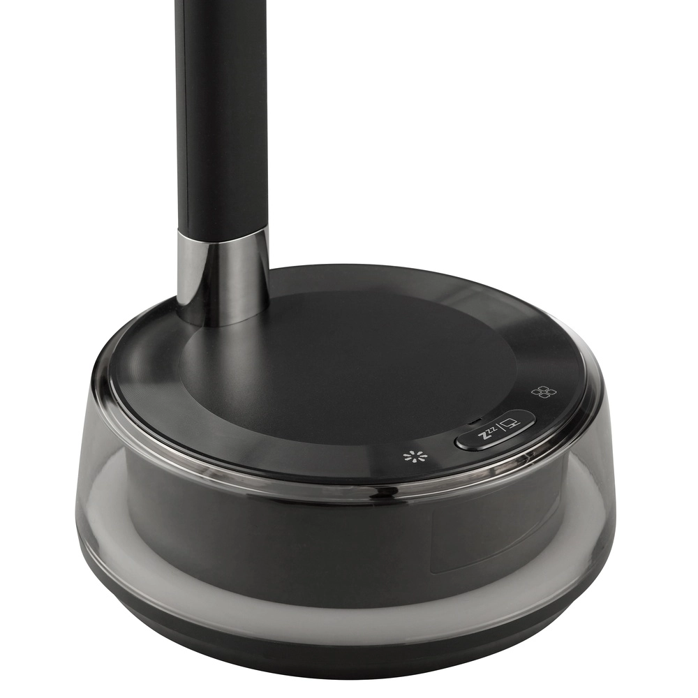 Schreibtischlampe Moonglow Schwarz mit der Uhr Brilliant 4004353460685