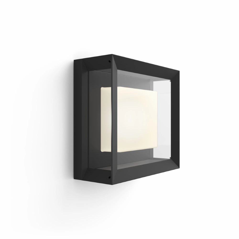 Quadratische Wandleuchte Hue Econic Vitrine schwarz Philips 8718696170564