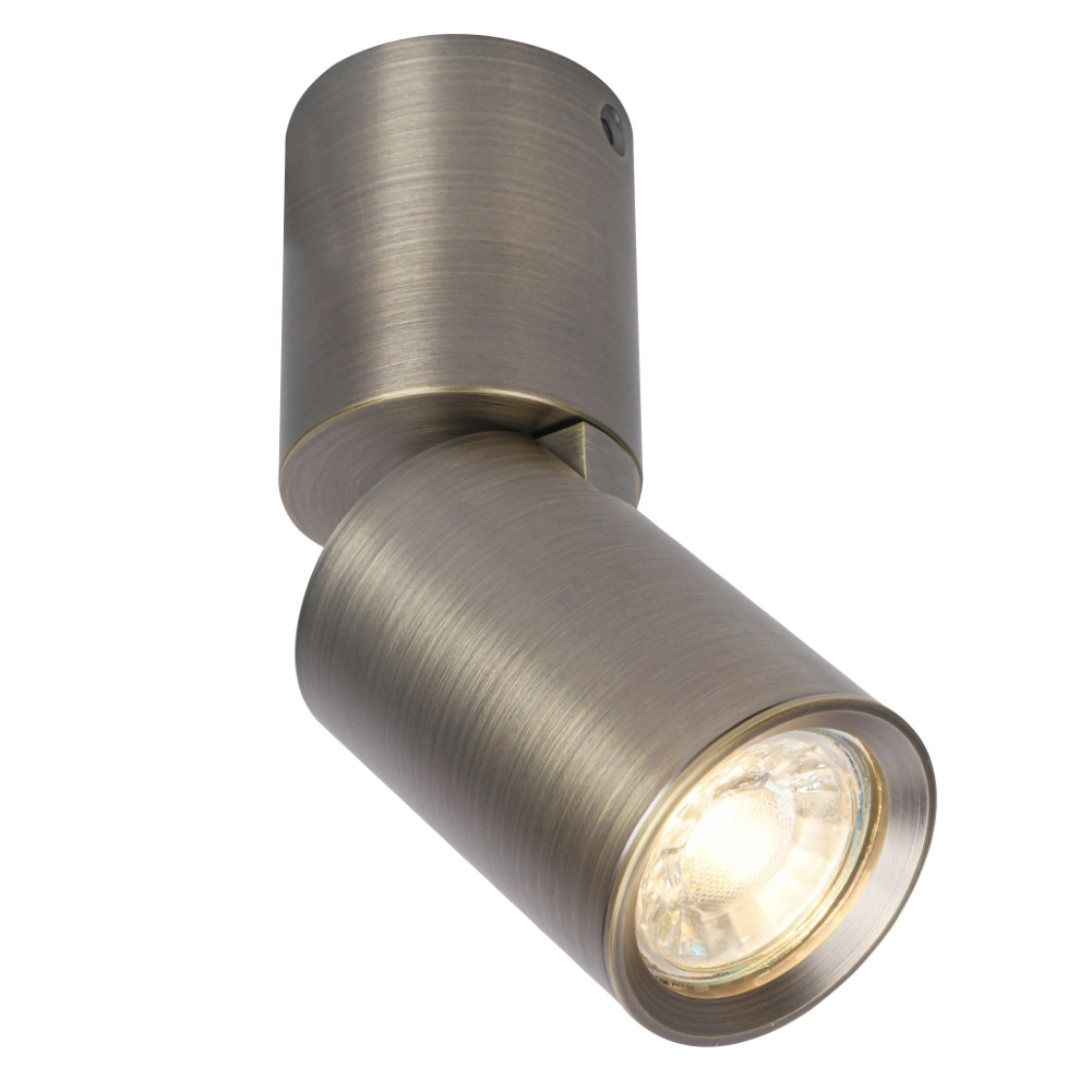 Antike bronzene Aufbauleuchte Parma richtbares Aluminium Ø 5,6 cm