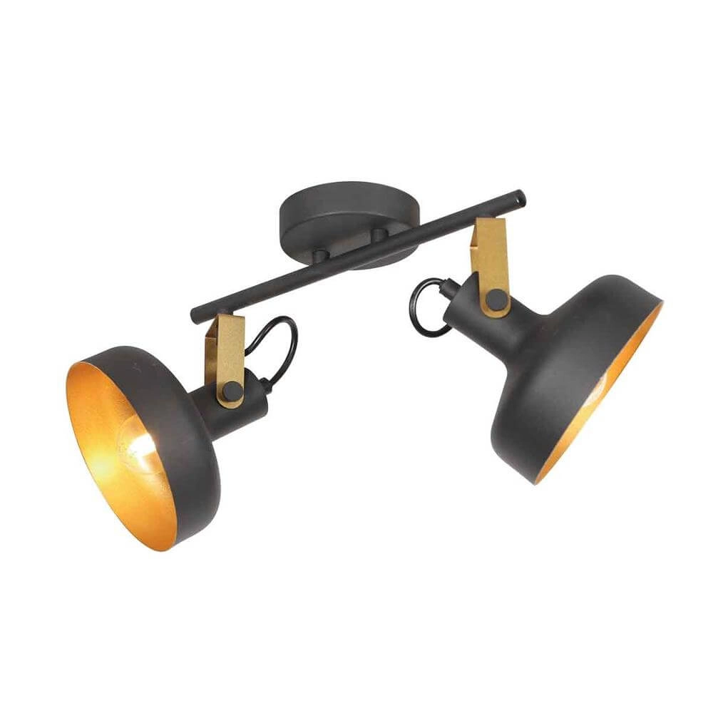 Deckenlampe Prato schwarz mit gold 2-flammig Steinhauer 8712746176384