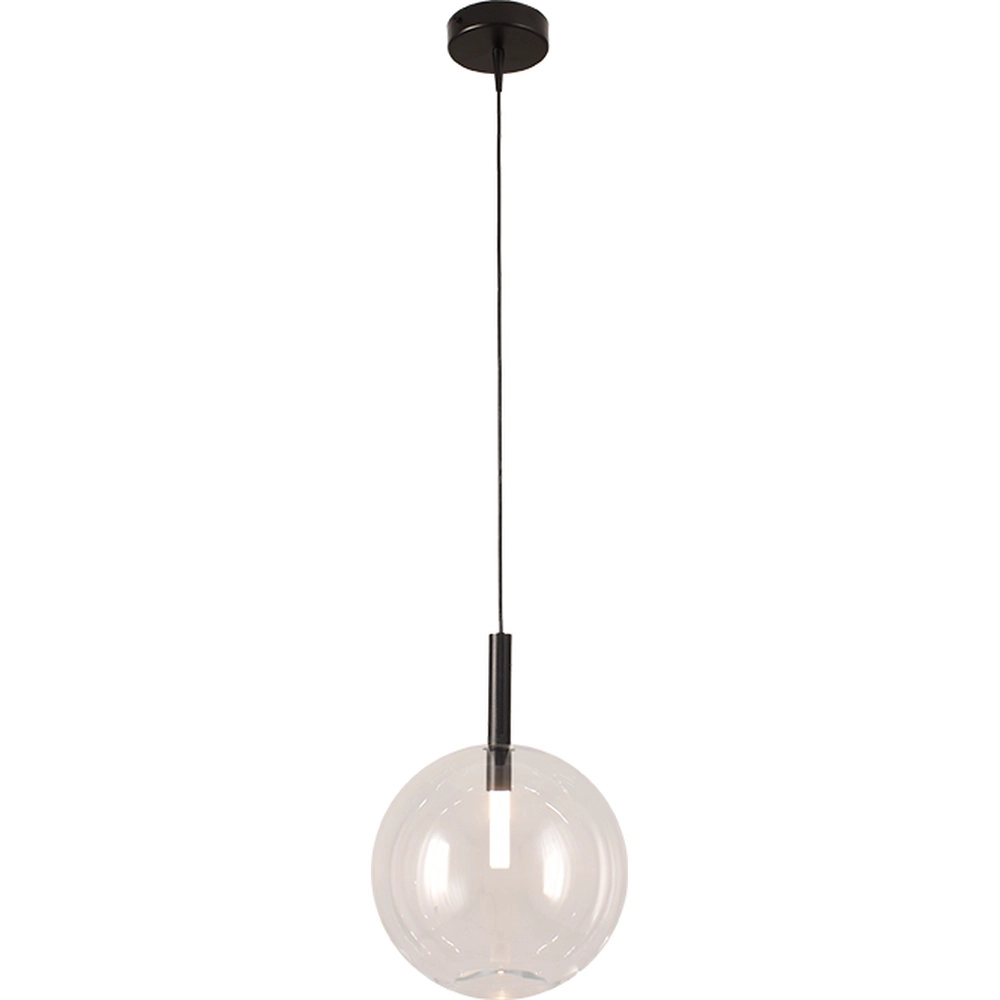 Pendellampe Ø 24 cm Lido Ball Schwarz mit klarem Glas