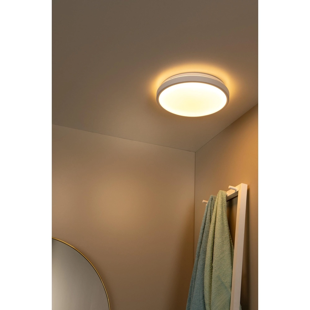 Weißes Deckenlicht Dasher Ø 34,8 cm IP44 für Badezimmer Lucide 5411212792105