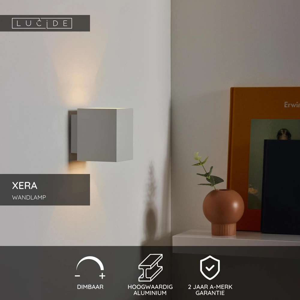 Wandlampe Xera 8 cm weiß Lucide 5411212233677