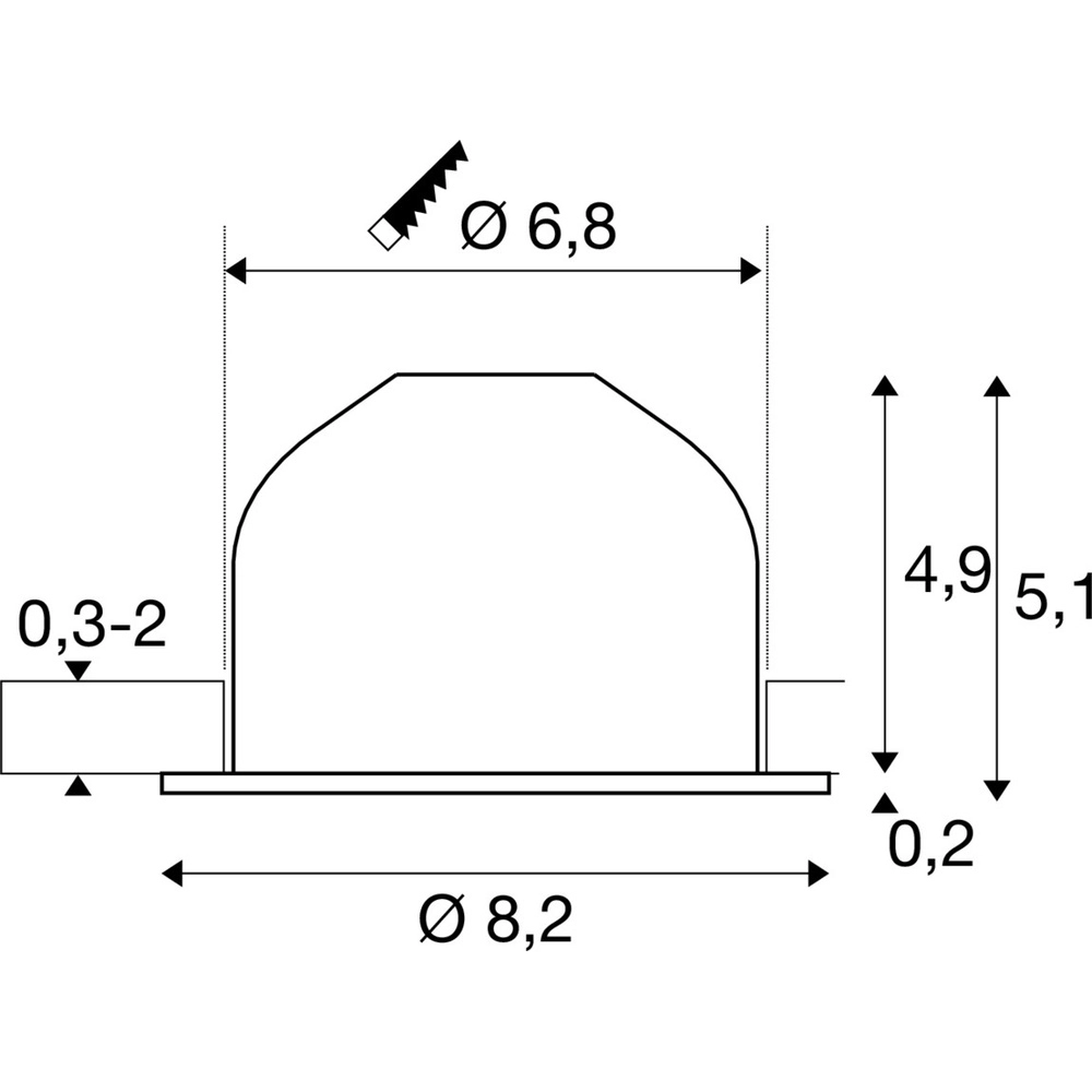 Einbaustrahler New Tria 68 luftdicht 3000K weiß SLV 4024163304177
