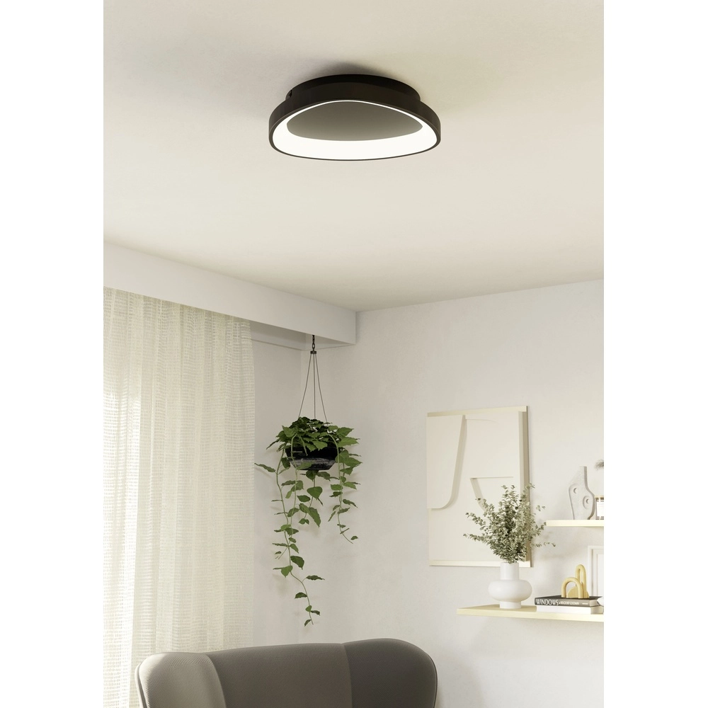 Moderne LED-Deckenbeleuchtung Loretello schwarz - Ø 35 cm Eglo 9008606316434